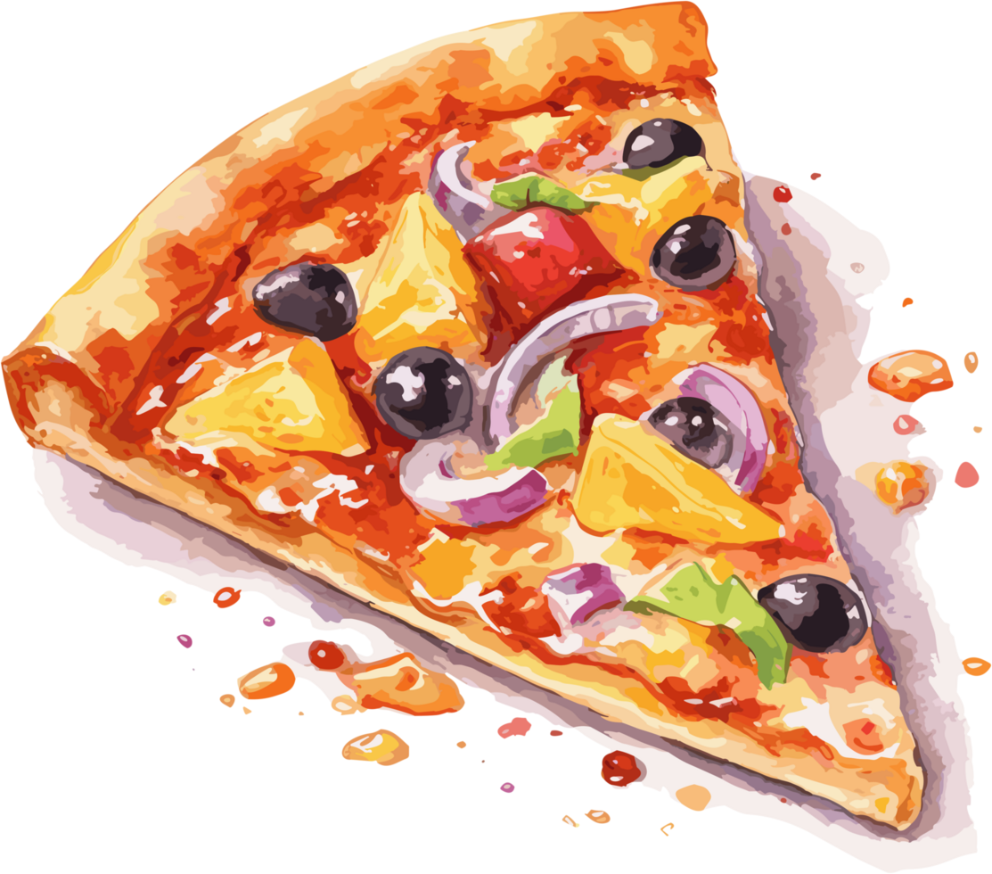 Slice of delicious pizza  illustration Clipart Ai Generative Image png