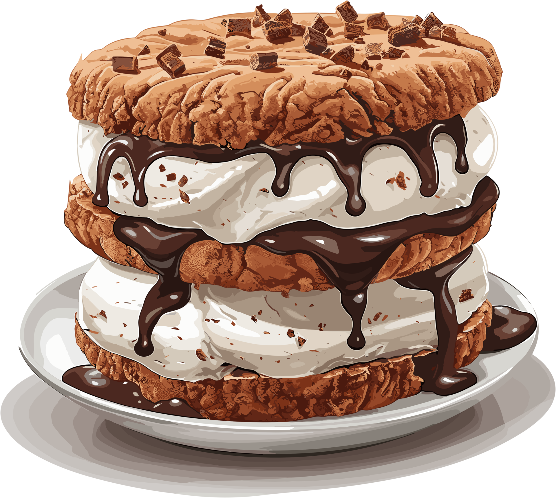 Ice cream sandwich illustration ai generative image 26573507 PNG