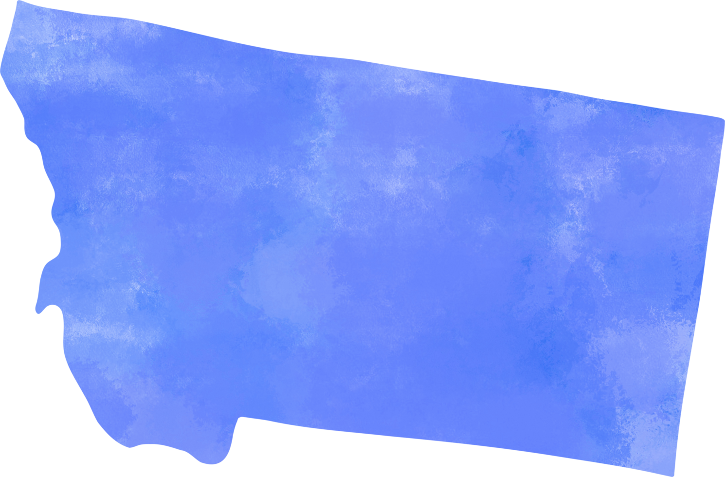 watercolor painting of montana state map. png