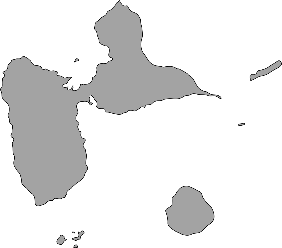 doodle freehand drawing of guadeloupe island map. png