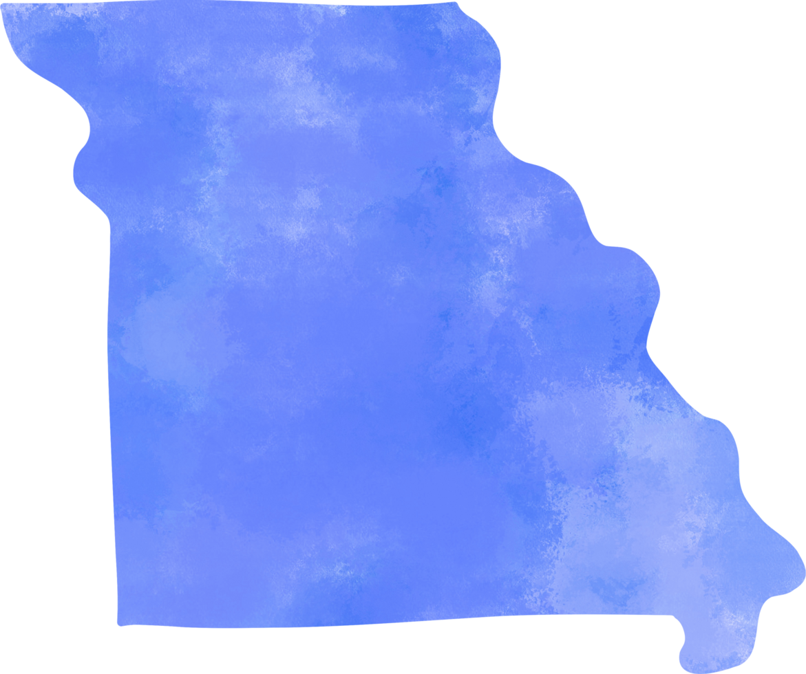 watercolor painting of missouri state map. png