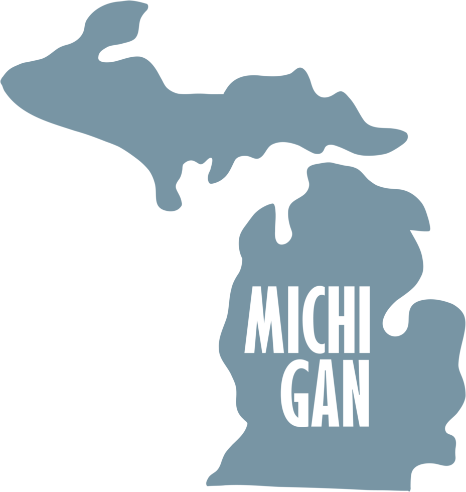 outline drawing of michigan state map. png