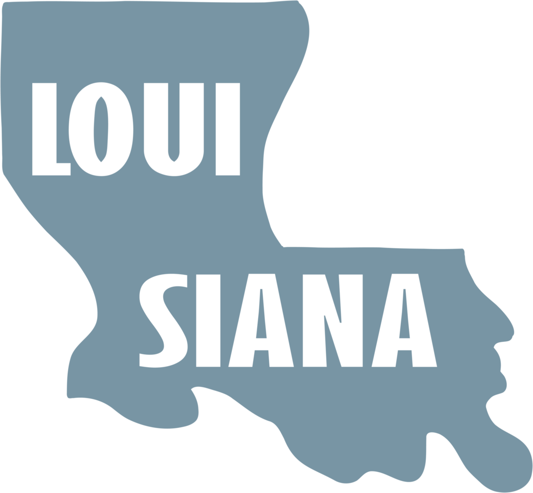 outline drawing of louisiana state map. png