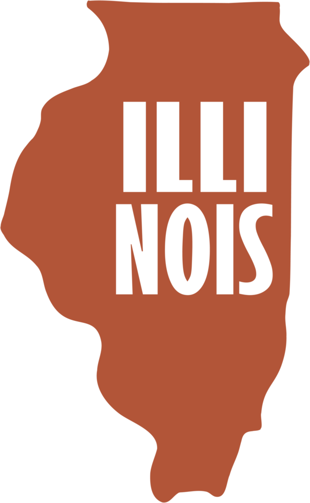 outline drawing of illinois state map. png