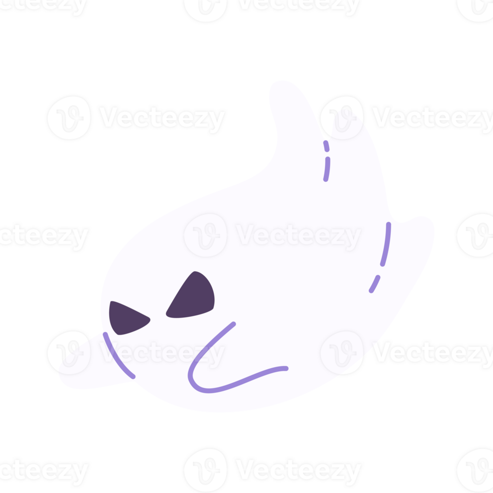 cute ghost cartoon ghost in white cloak halloween scary illustration png