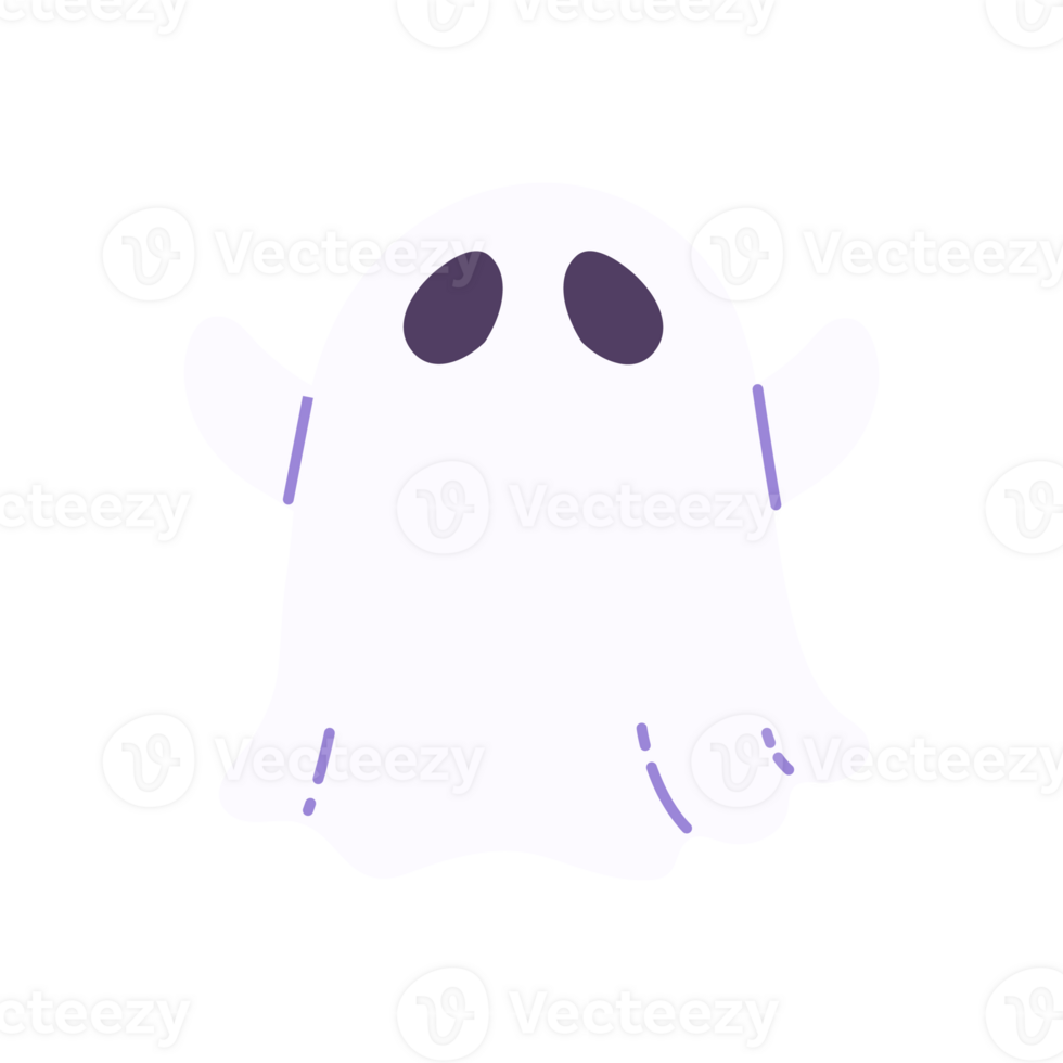 cute ghost cartoon ghost in white cloak halloween scary illustration png