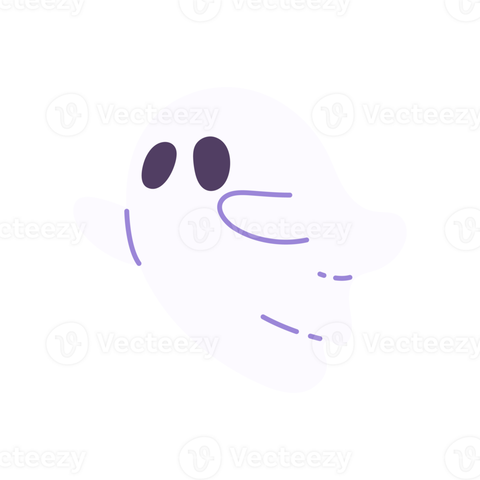 cute ghost cartoon ghost in white cloak halloween scary illustration png