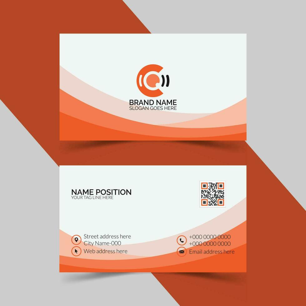 Corporate modern business card layout design vector