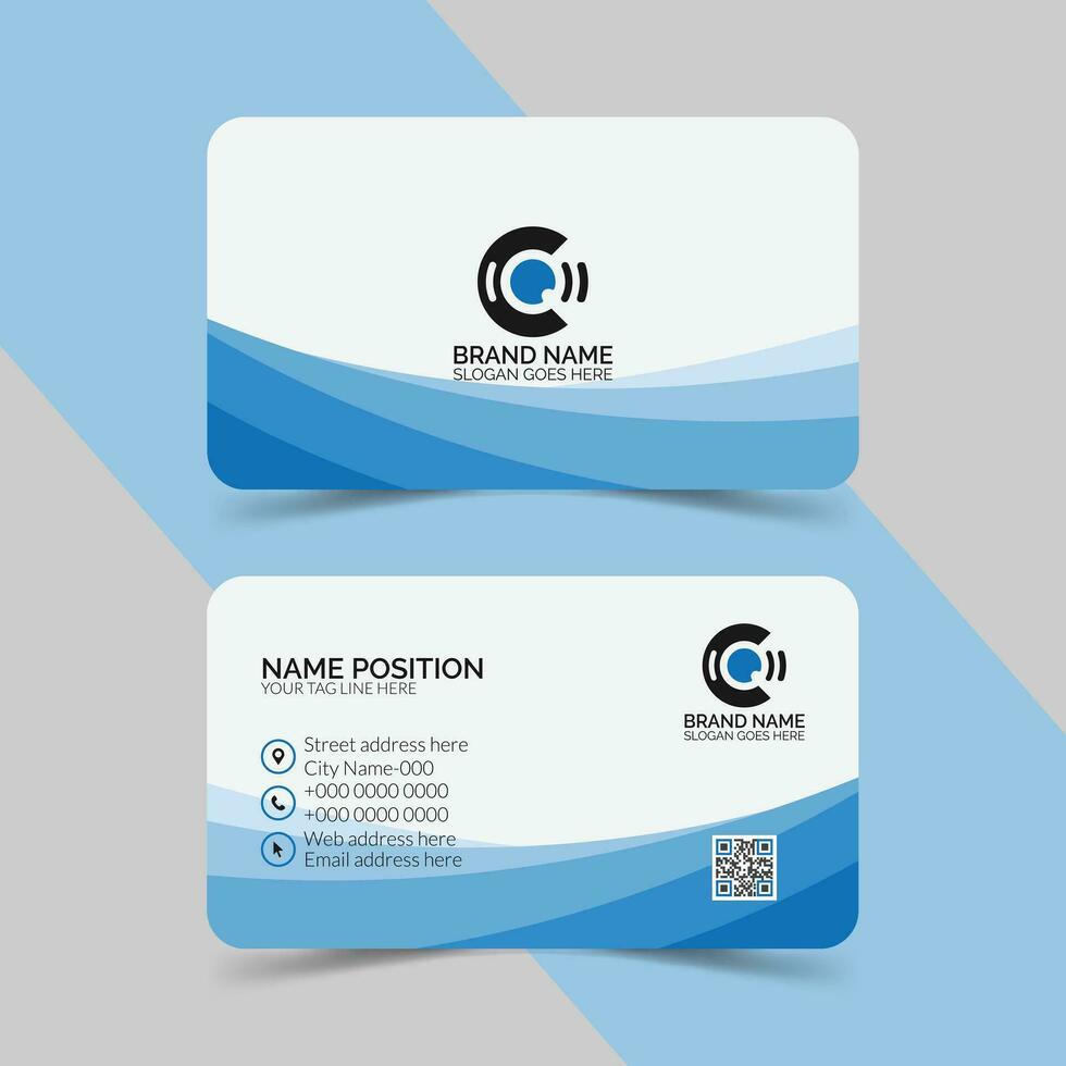 Corporate modern business card layout design vector