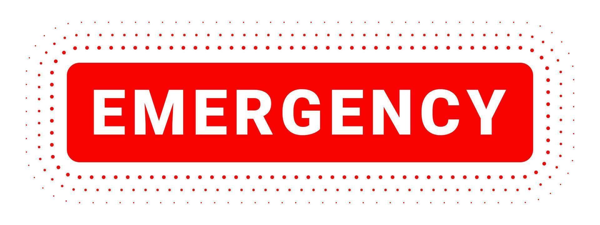 Banner emergency. Emergency badge. Emergency accident sign. Vector
