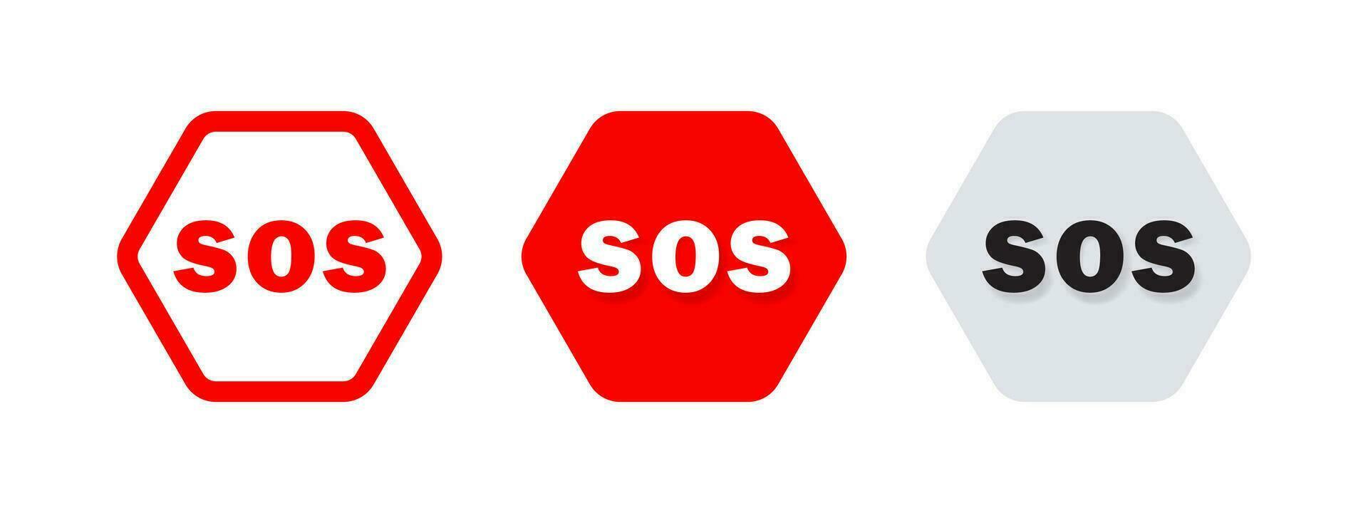 SOS help icons. Emergency icons. Emergency accident sign. Vector scalable graphics