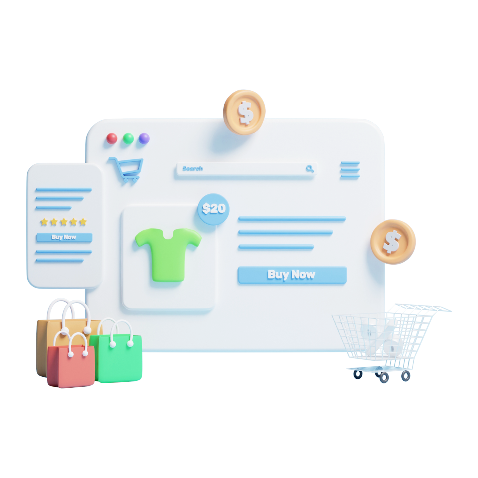 website user dashboard icon illustration or online shop
