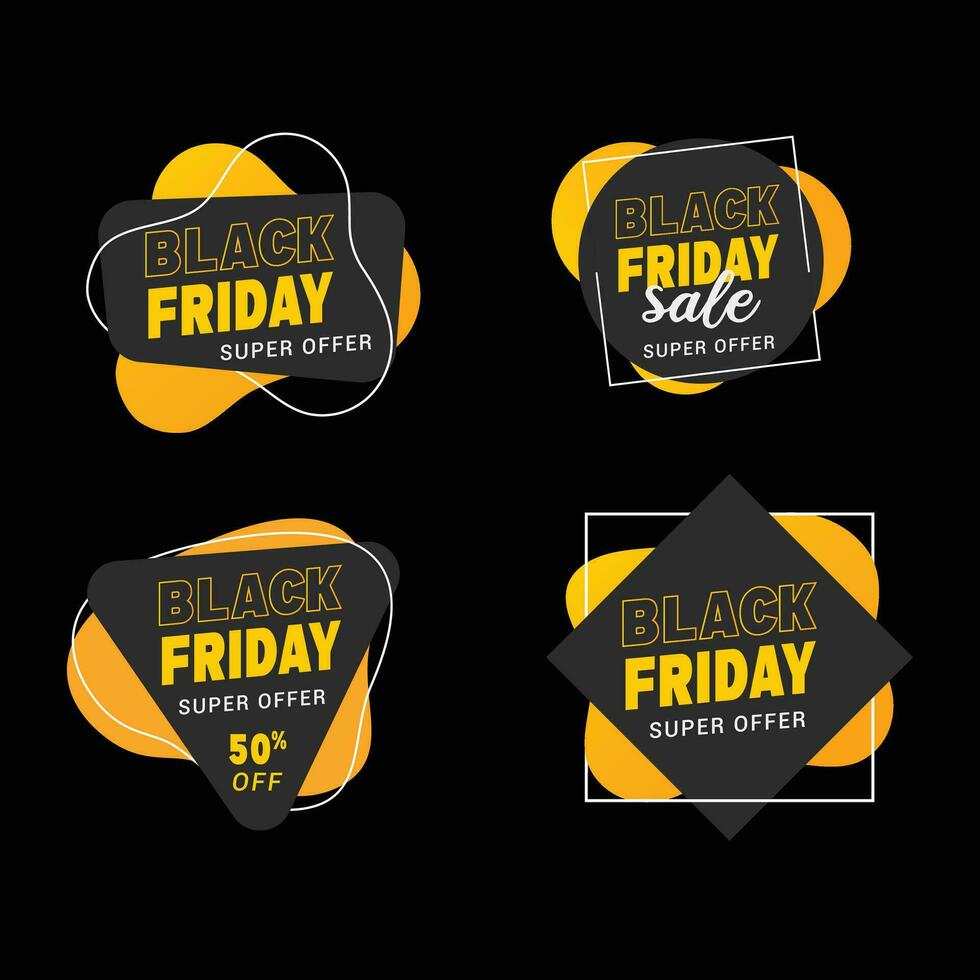 Black friday sale label, price labels, sale tags vector