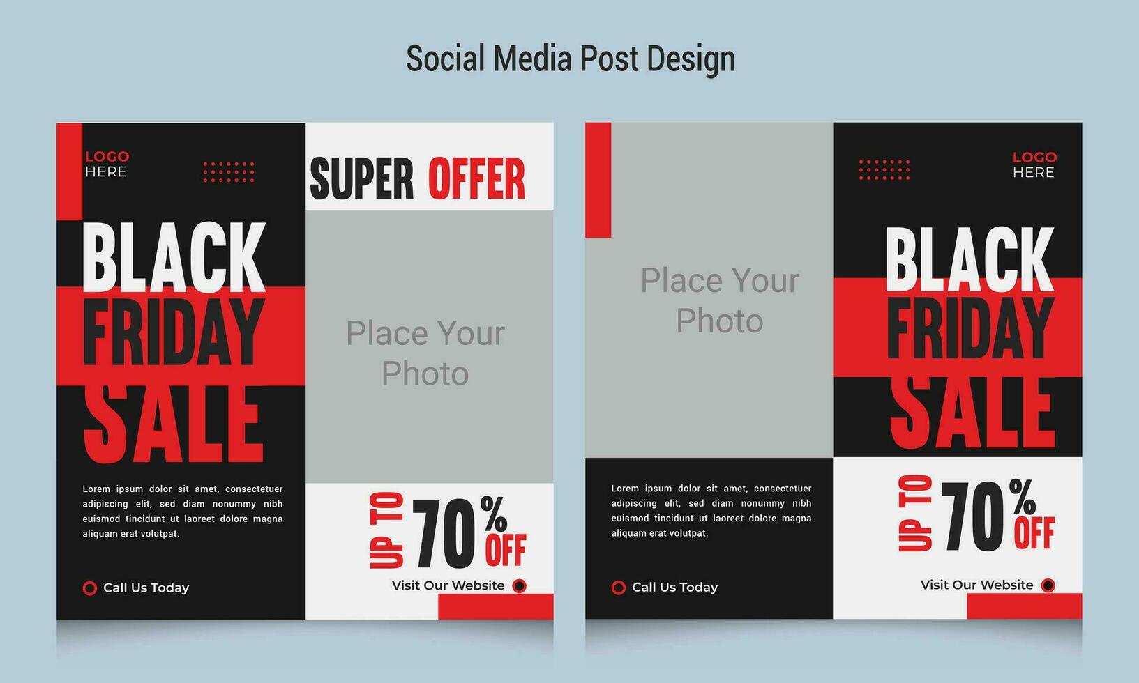 Black friday sale social media banner template, Black friday social media post banner template, Black friday social media post and discount sale banner design template vector