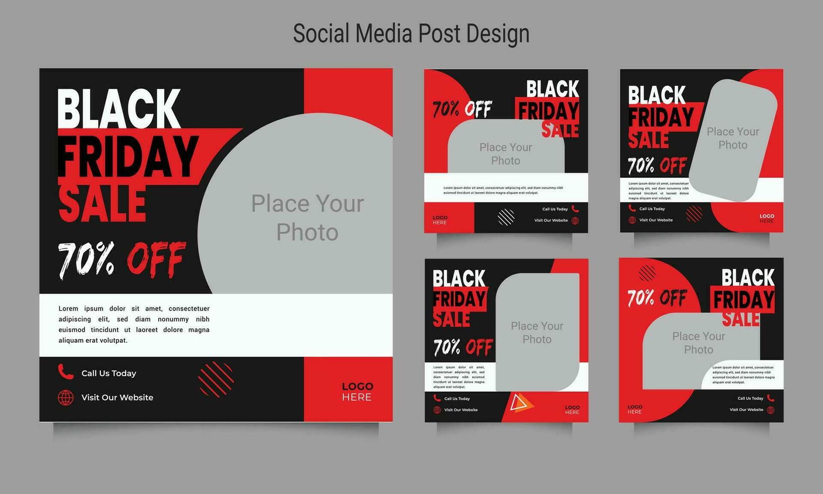 Black friday sale social media banner template, Black friday social media post banner template, Black friday social media post and discount sale banner design template vector