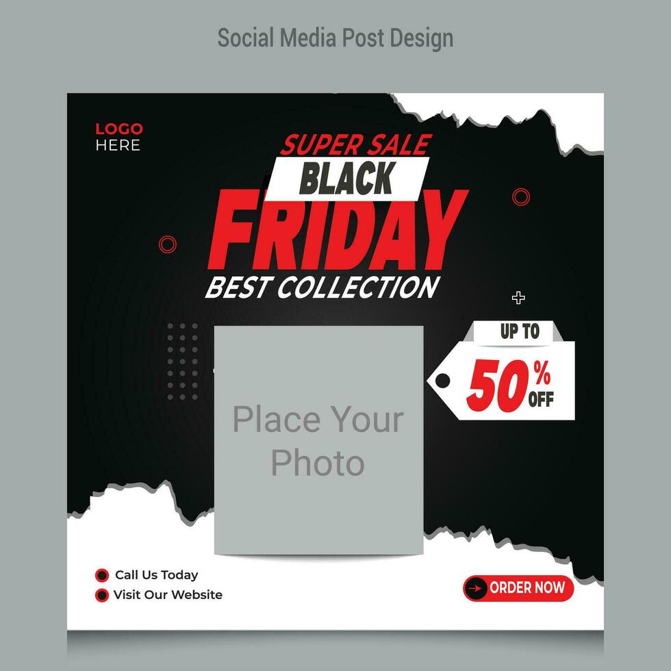 Black friday sale social media banner template, Black friday social media post banner template, Black friday social media post and discount sale banner design template vector