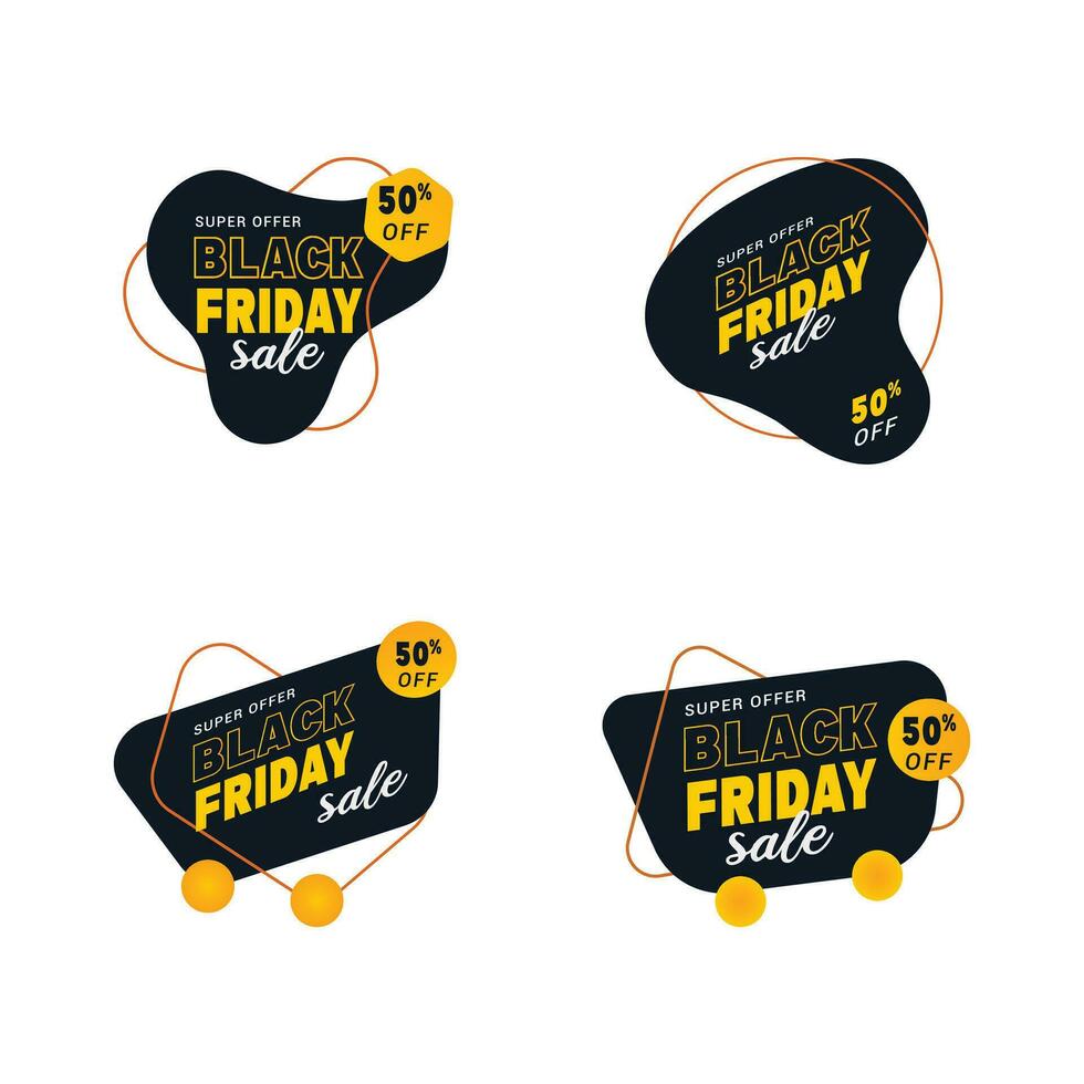 Black friday sale label, price labels, sale tags vector