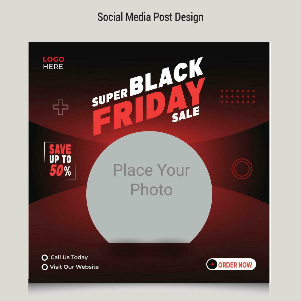 Black friday sale social media banner template, Black friday social media post banner template, Black friday social media post and discount sale banner design template vector