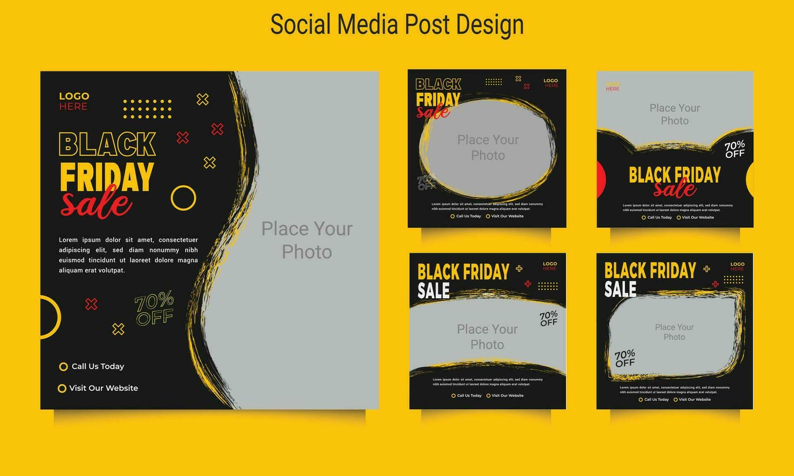 Black friday sale social media banner template, Black friday social media post banner template, Black friday social media post and discount sale banner design template vector