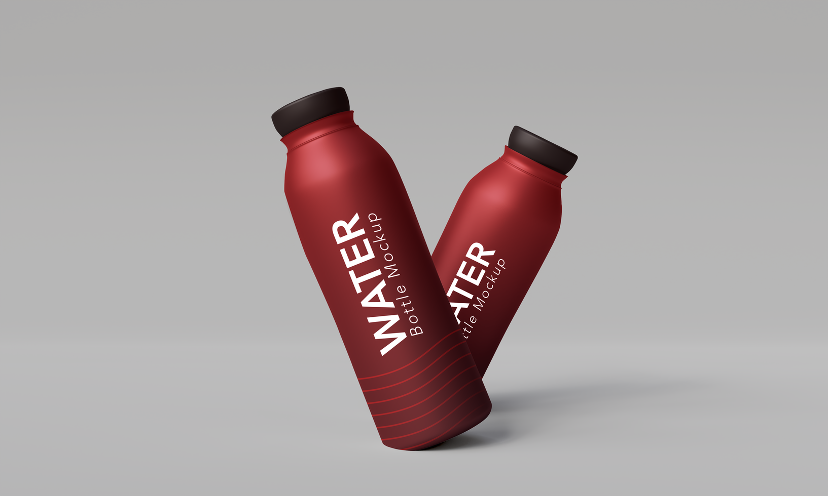 Metallic  water bottle mockup PSD