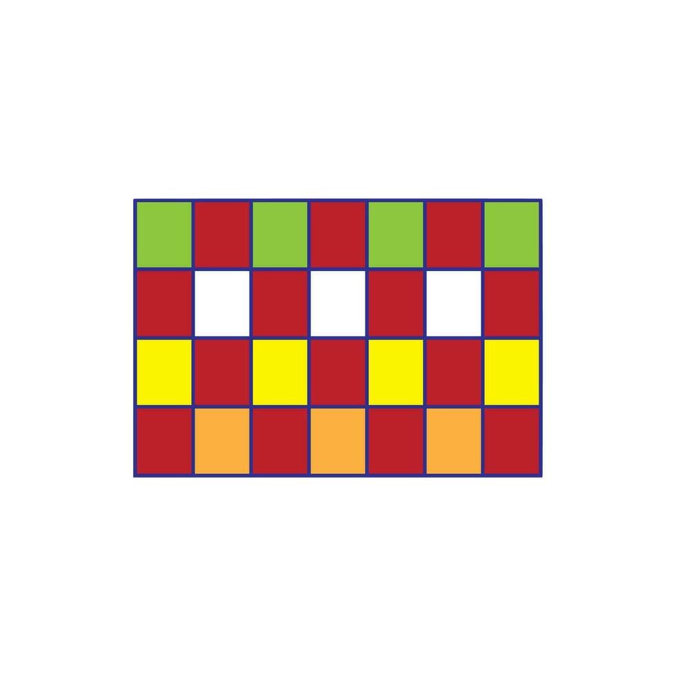 A colorful square Colorful  pattern on a white background vector
