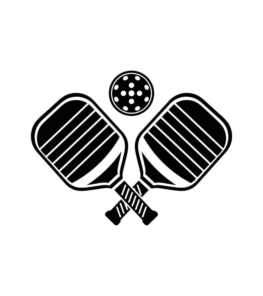 Vector Pickleball Paddles silhouette,Pickleball club and icons vector illustration,High quality vector