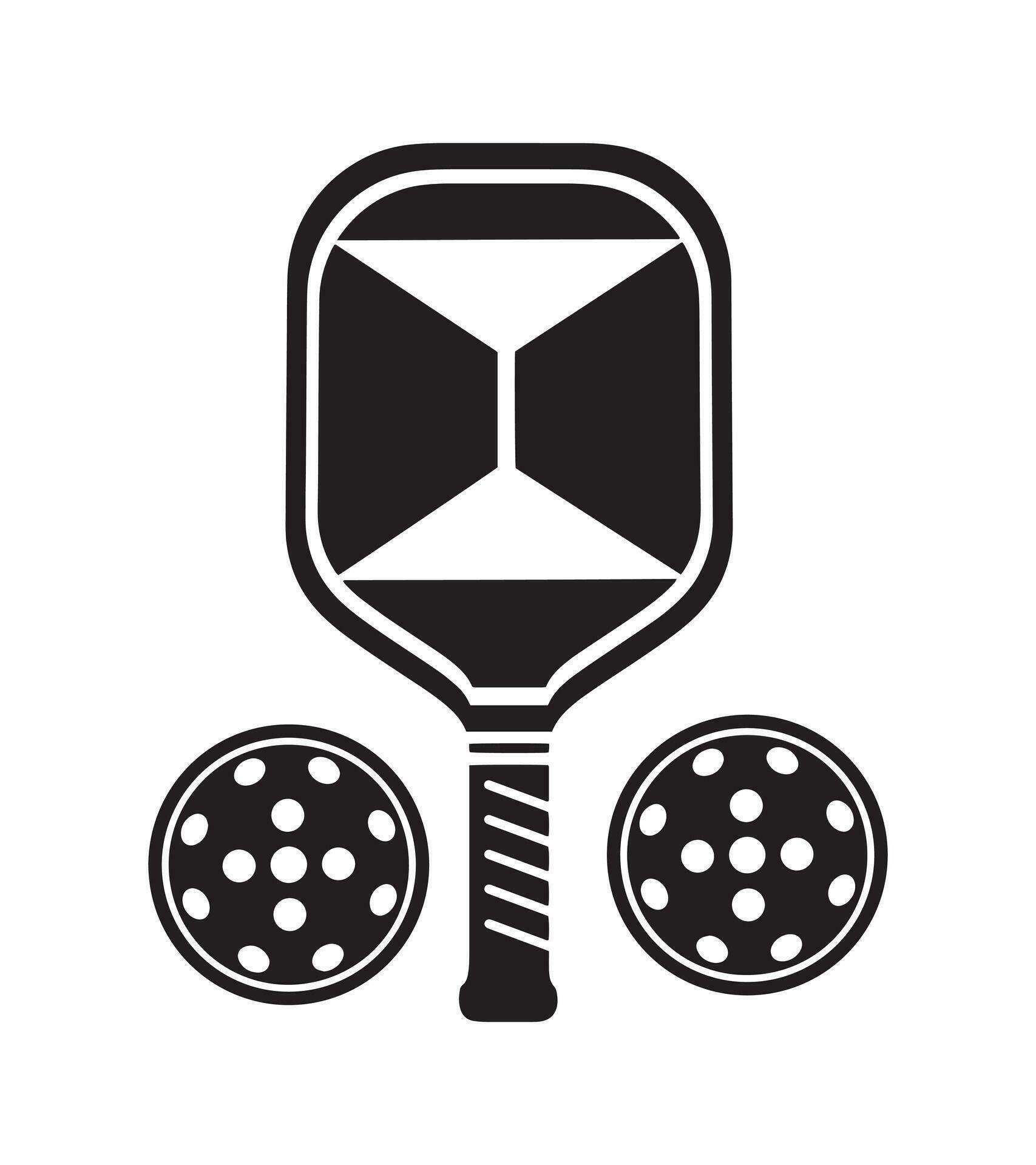 Vector Pickleball Paddles silhouette,Pickleball club and icons vector