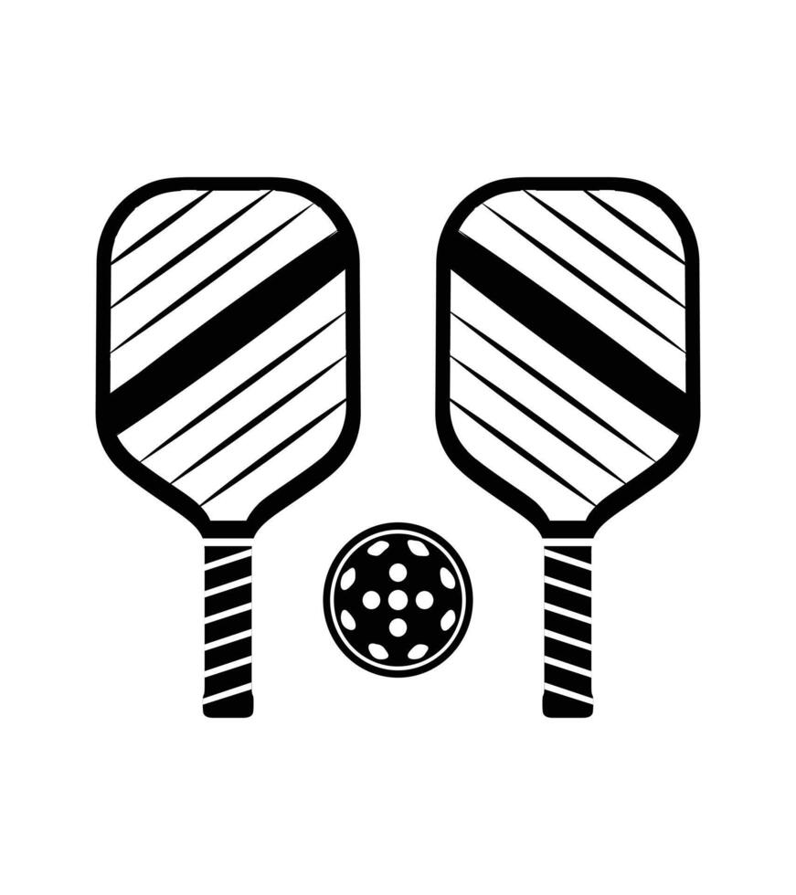 Vector Pickleball Paddles silhouette,Pickleball club and icons vector illustration,High quality vector