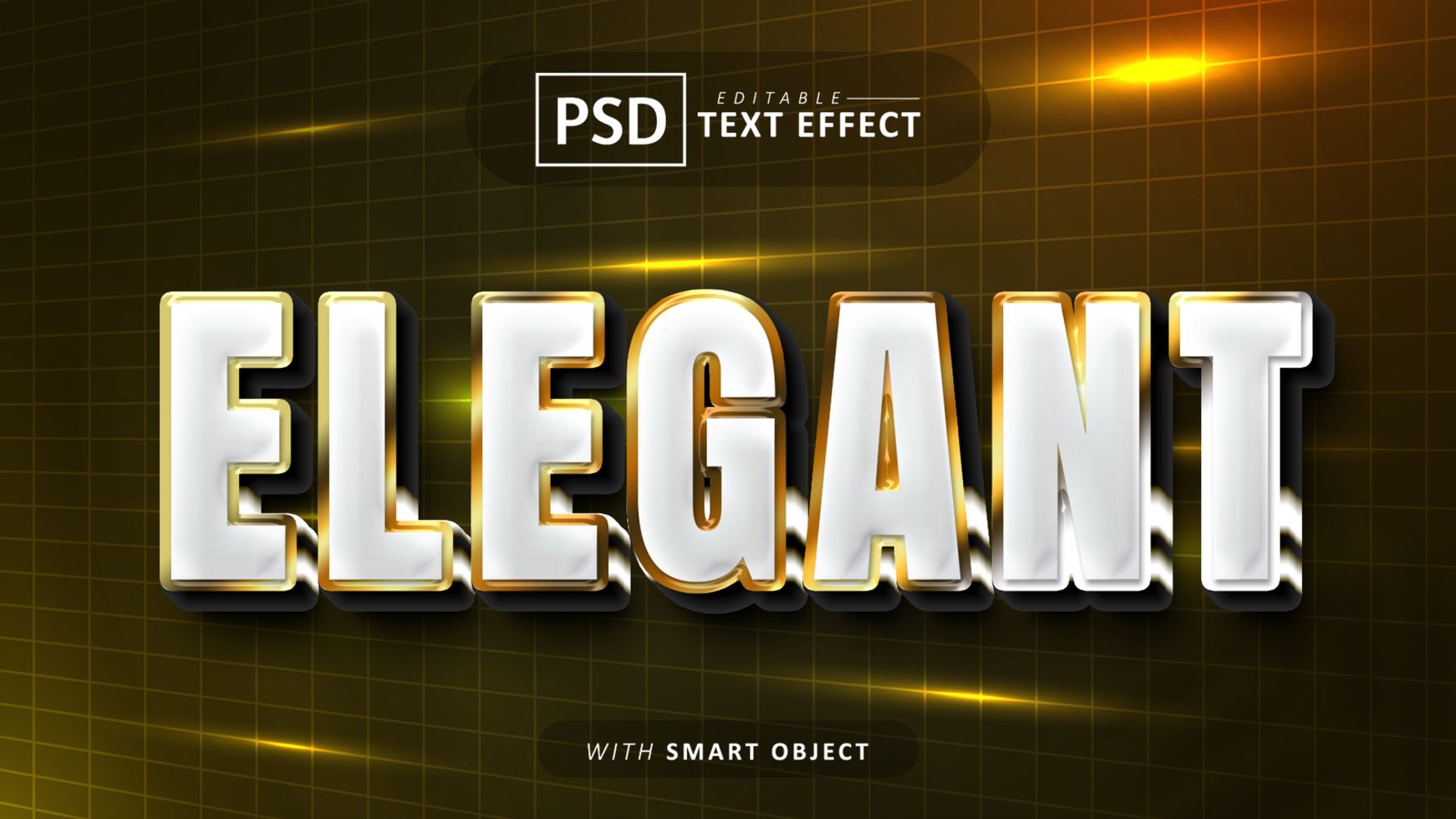 Elegant 3d text effect editable psd