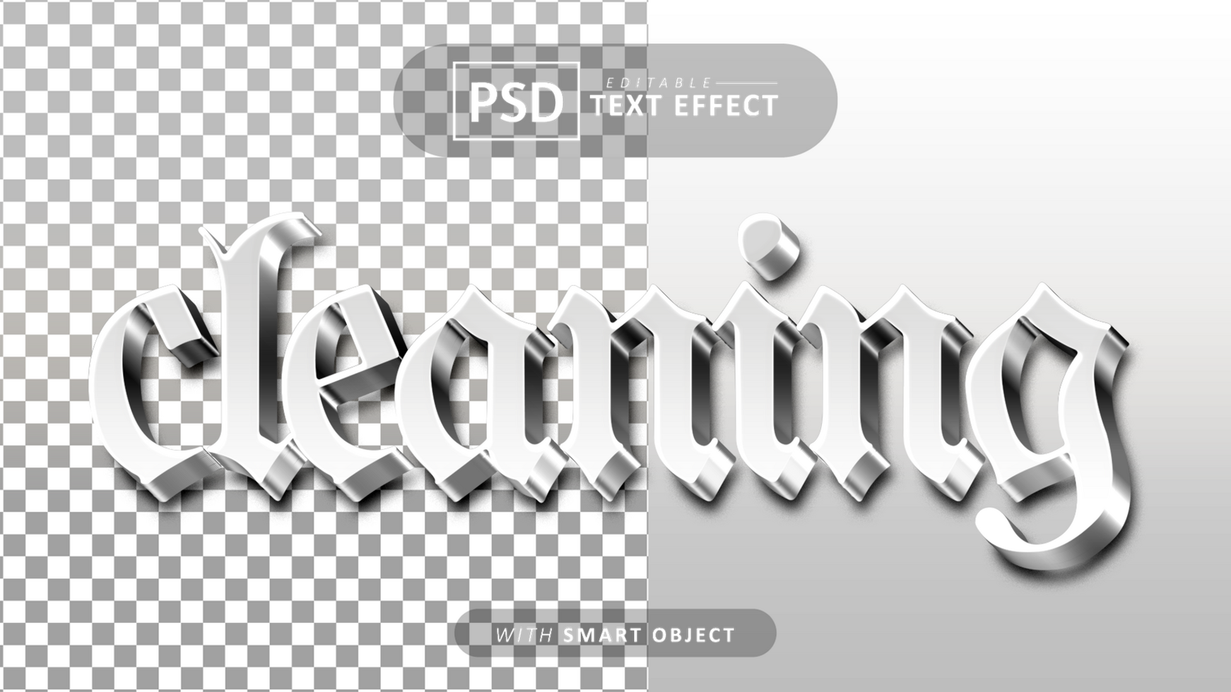 Weiß Reinigung 3d Text bewirken editierbar psd