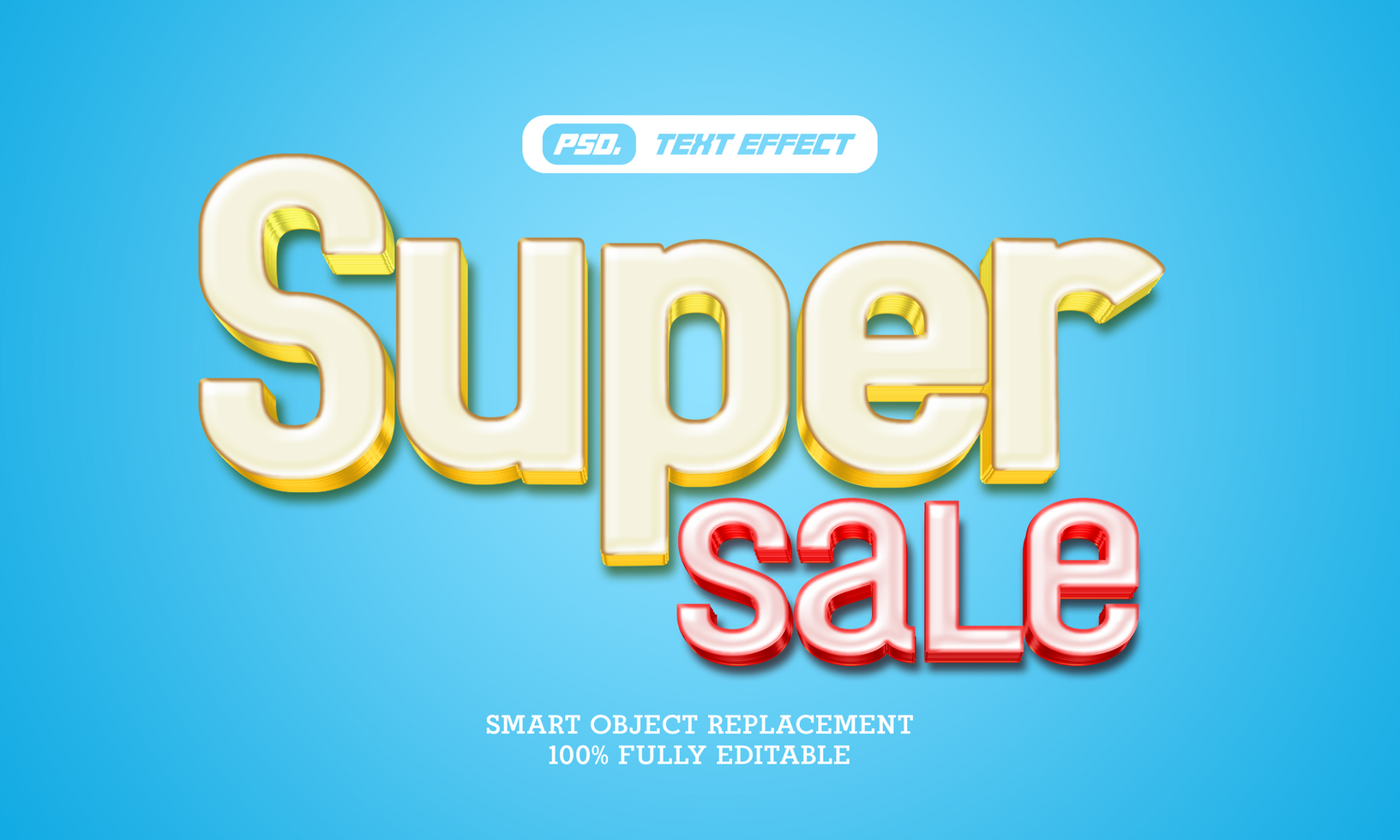 3d text effects template psd