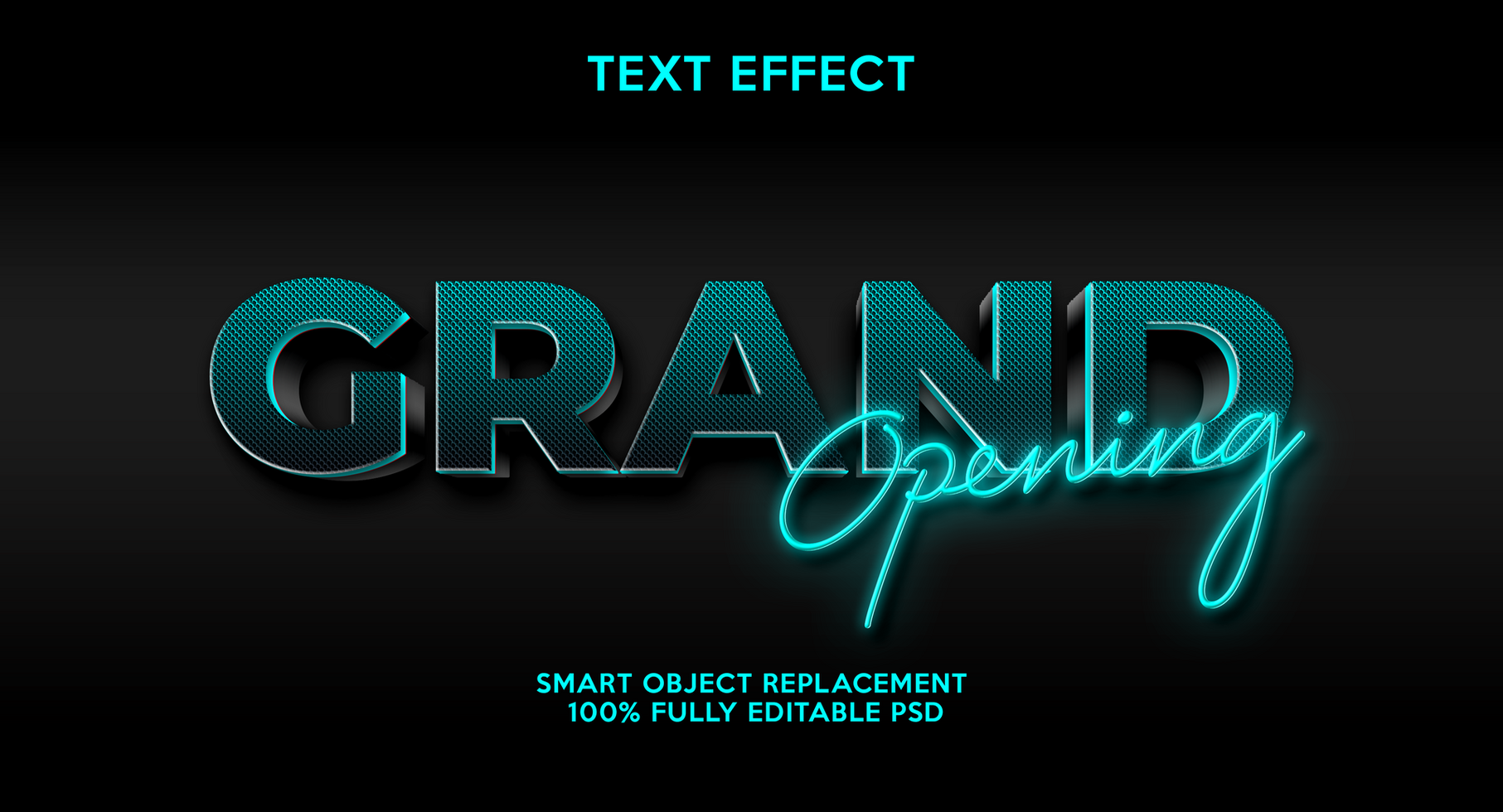 3D text effects template psd