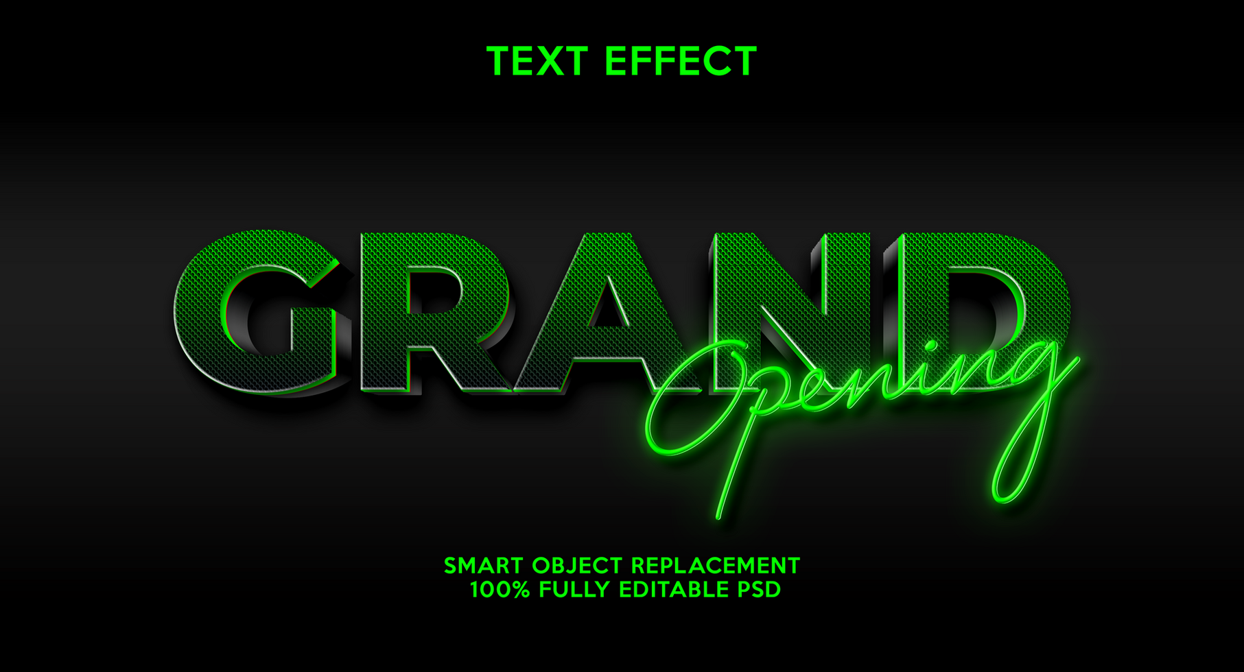 3D text effects template psd