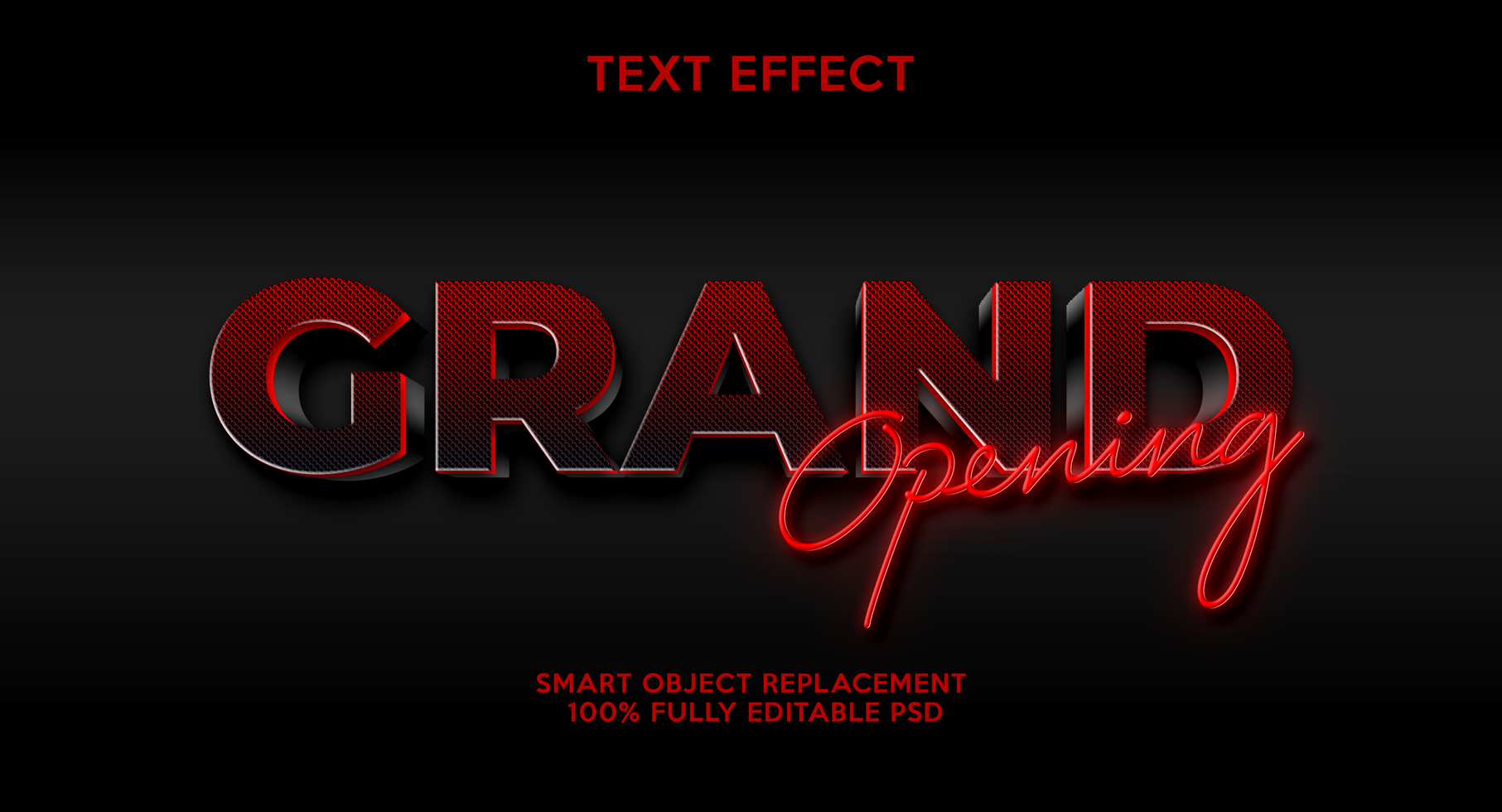 3D text effects template psd