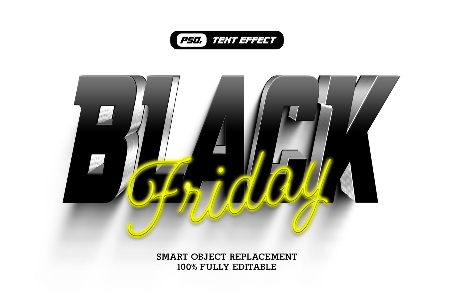 3d text effects template psd