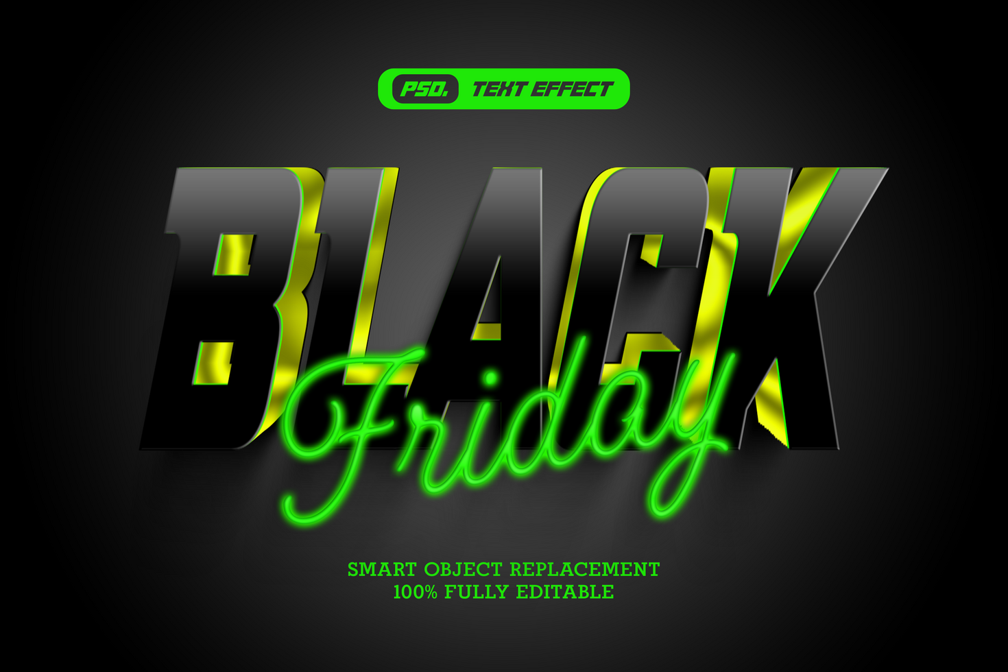 3d text effects template psd