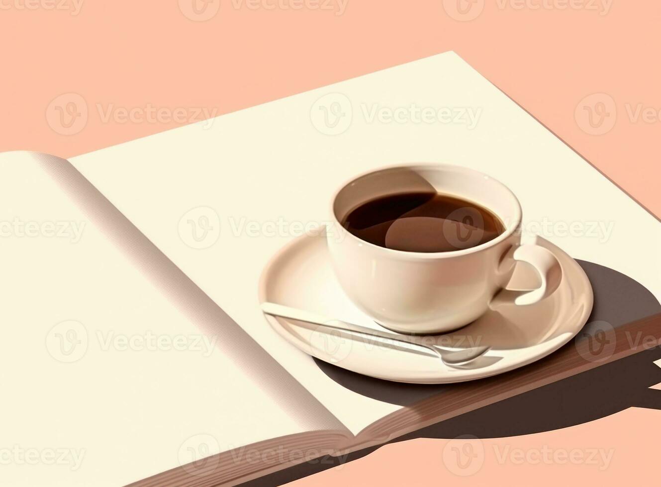 Minimalist background with cup of coffee photo