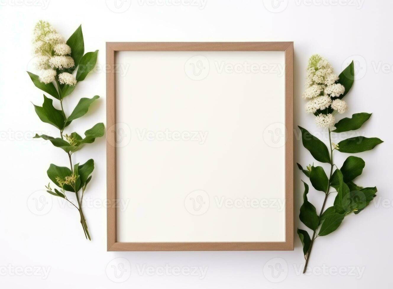 Empty white natural frame photo