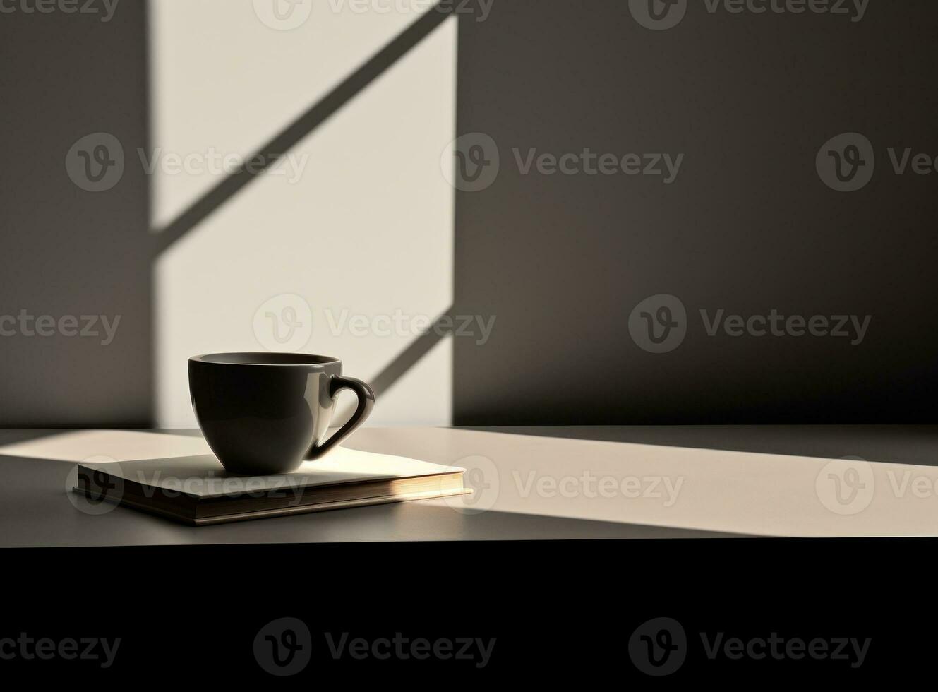 Minimalist background with cup of coffee photo
