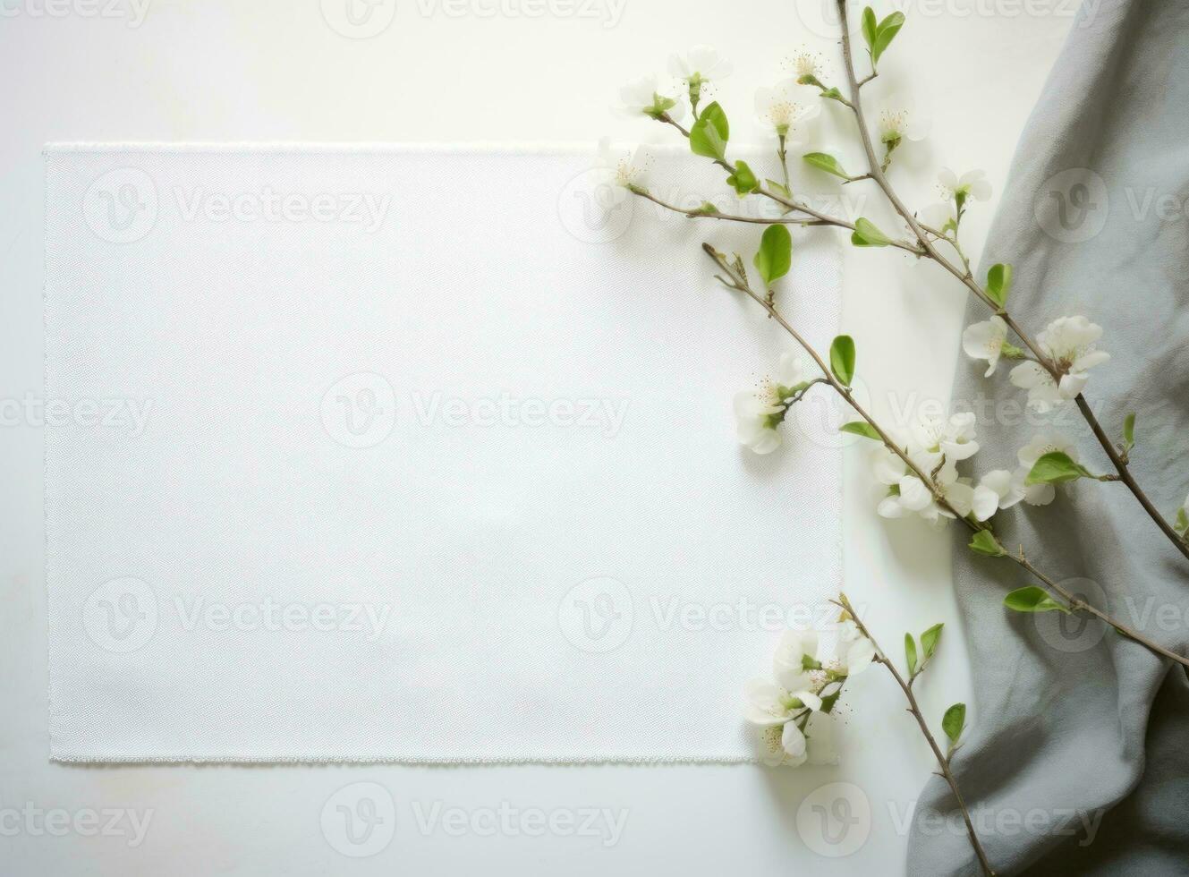 Abstract background with green flowers photo