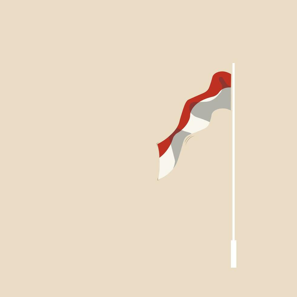 diseño de ilustración de vector de bandera de indonesia