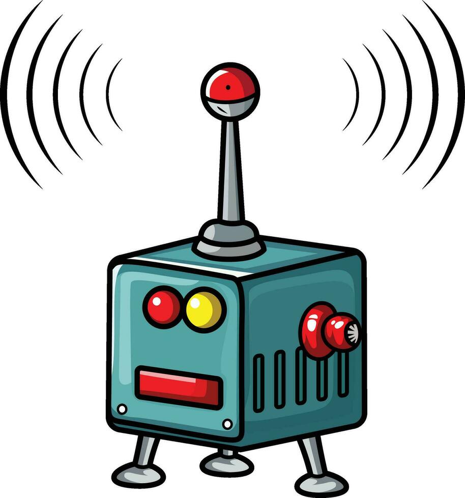 Signal jammer Cartoon vector illustration ,cell jammer, signal blocker, GPS jammer or text stopper stock vector image