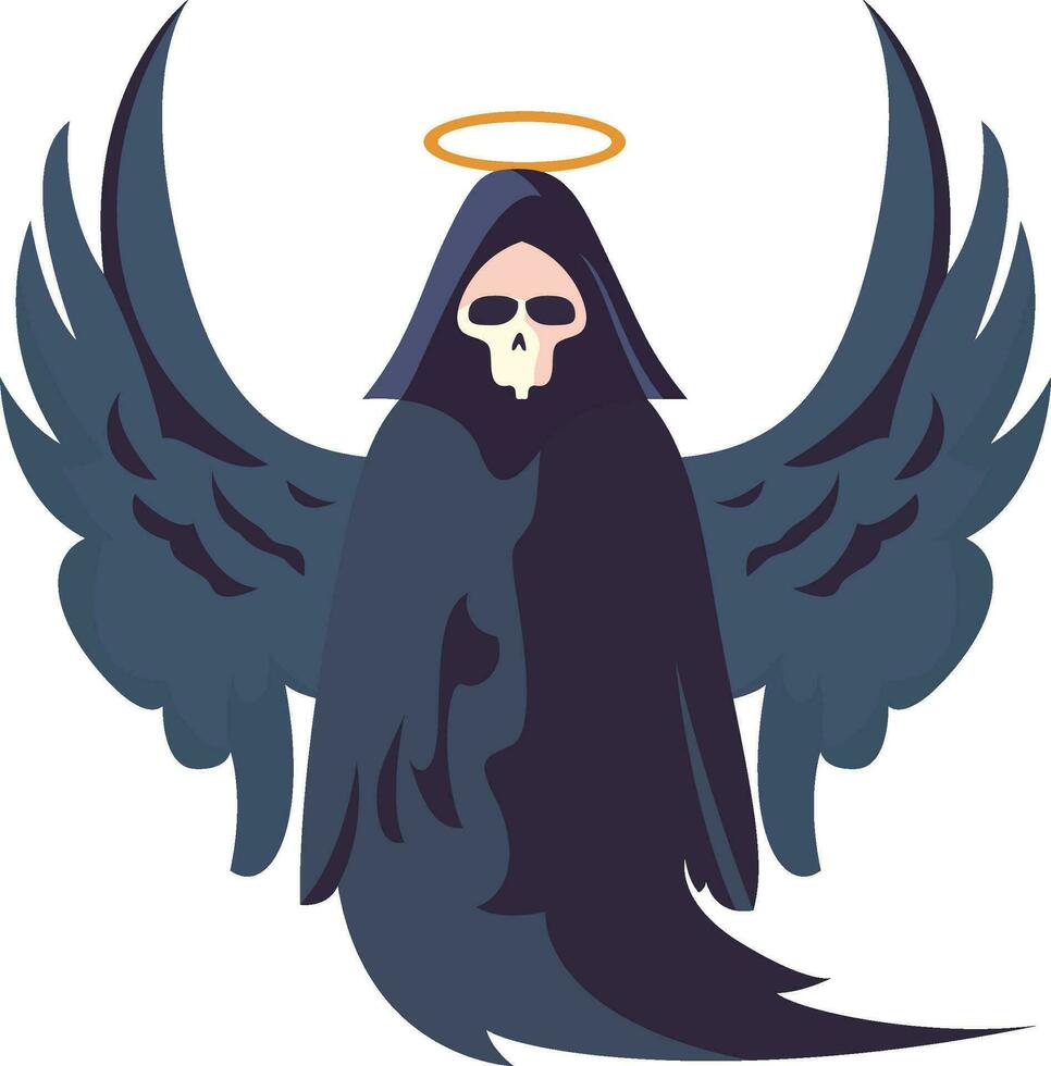 ángel de muerte plano estilo vector ilustración, azrael judeo cristiano ángel de muerte , arcángel valores vector imagen