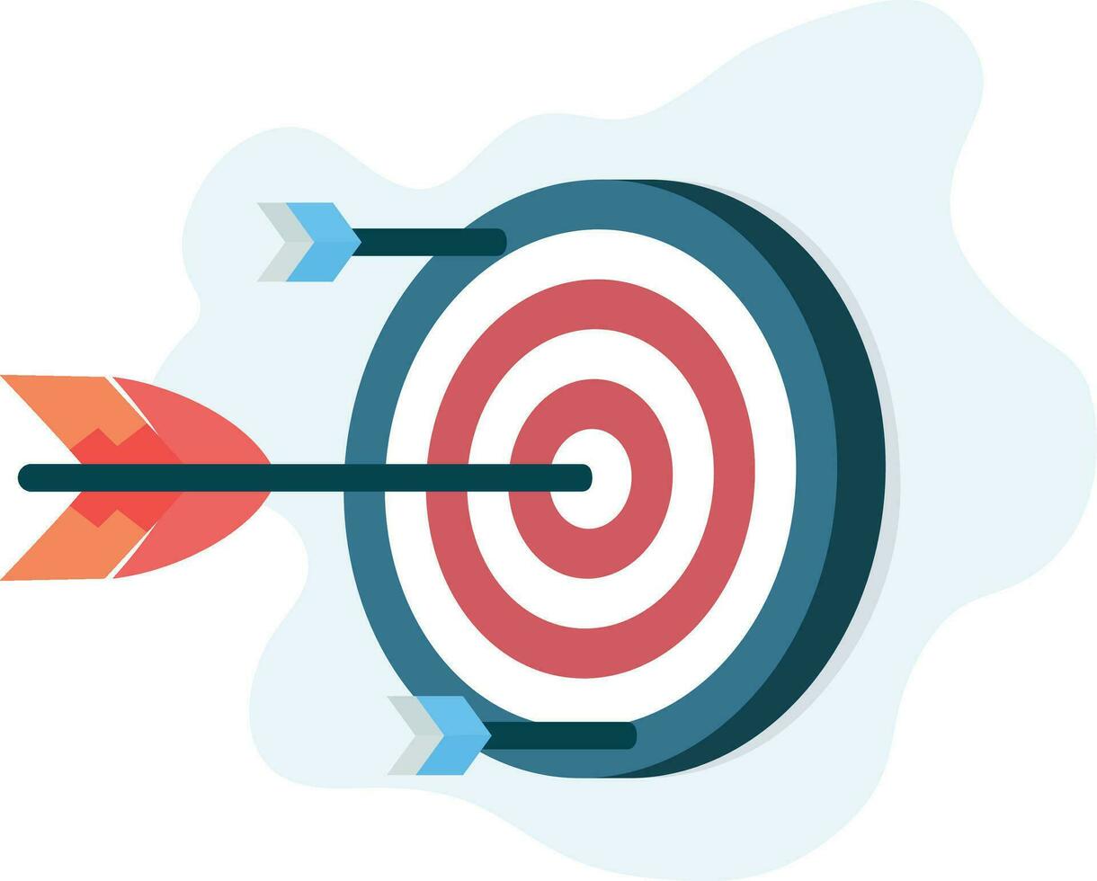 Arrow hitting bullseye target flat style vector illustration, Arrows  hitting the target stock vector image