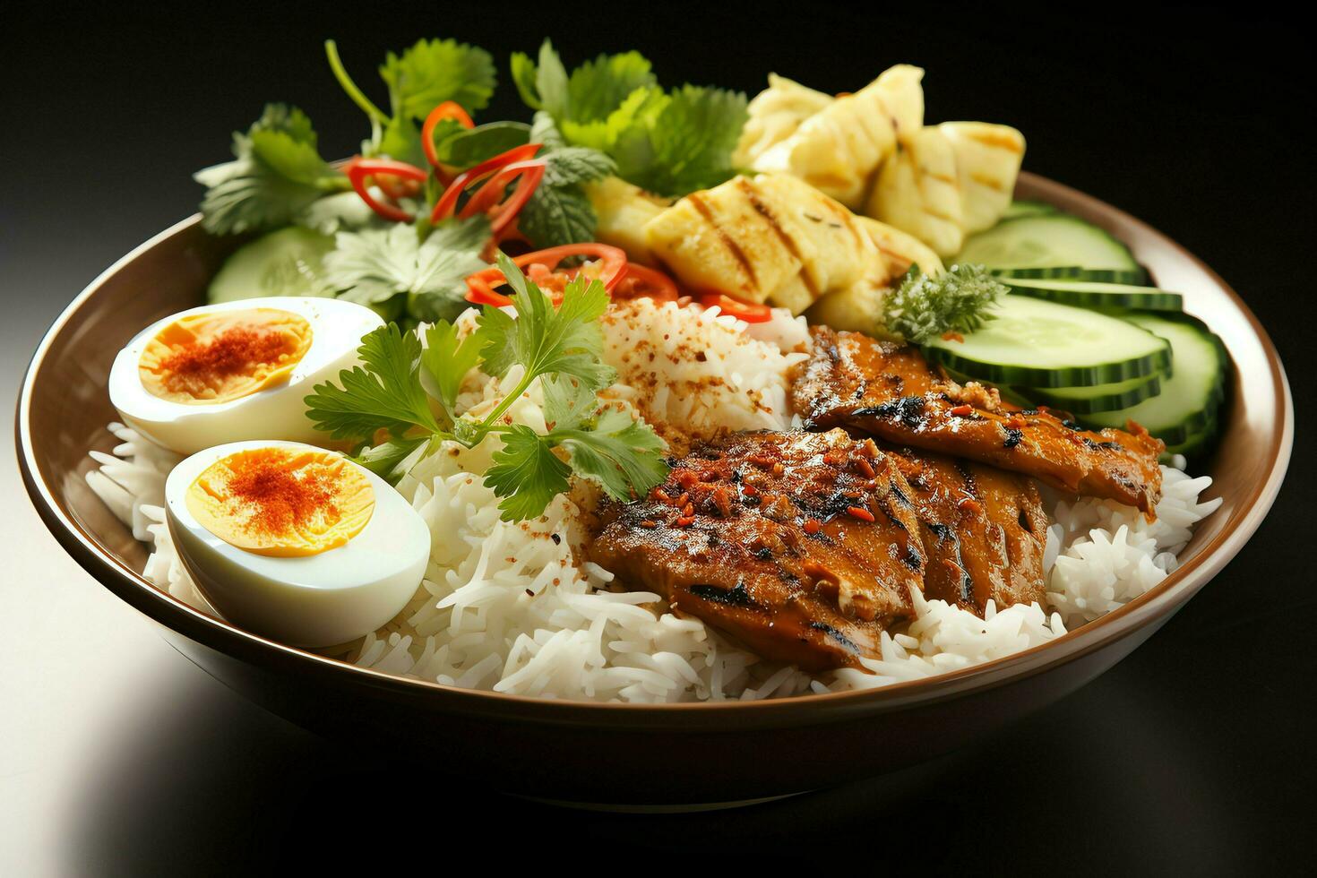 Gado-gado indonesian traditional food. Mix from boiled or steam vegetable served with peanut sauce concept by AI Generated photo