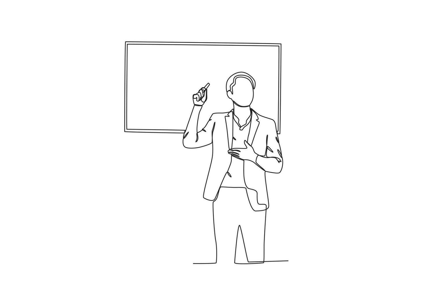 A male businessman presenting at the company vector