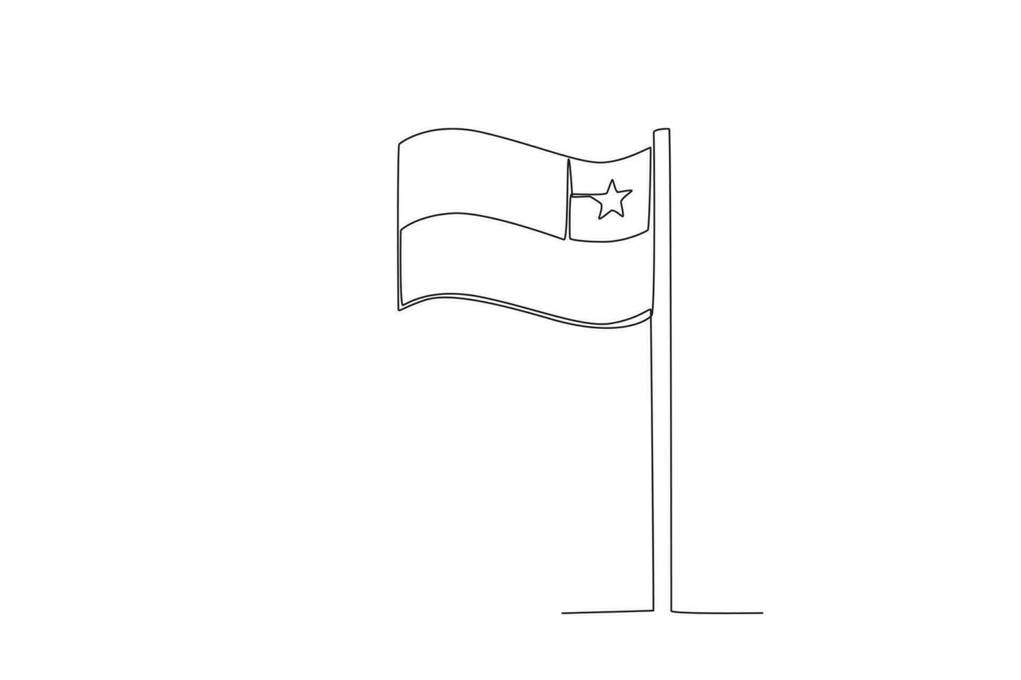 un chileno bandera en un alto polo vector