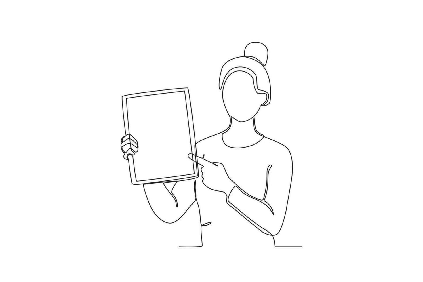 A woman pointed to her presentation vector