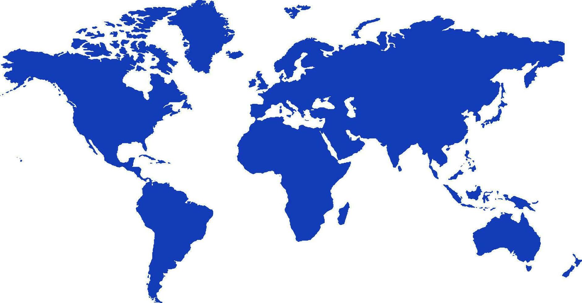 Blue colored global outline map. Political world map. Wordwide cartography. Vector illustration map.