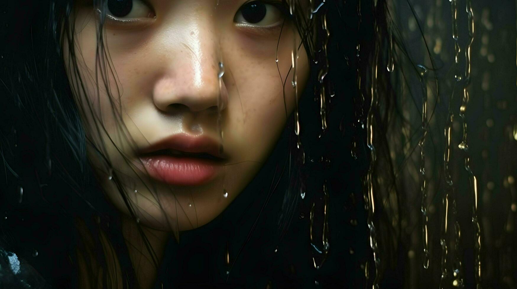 Beautiful young Asian woman portrait, cute girl wallpaper background photo
